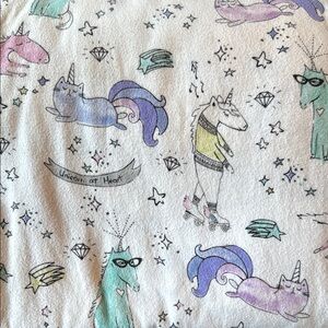Pottery Barn Teen Full flannel “Unicorn at Heart” duvet